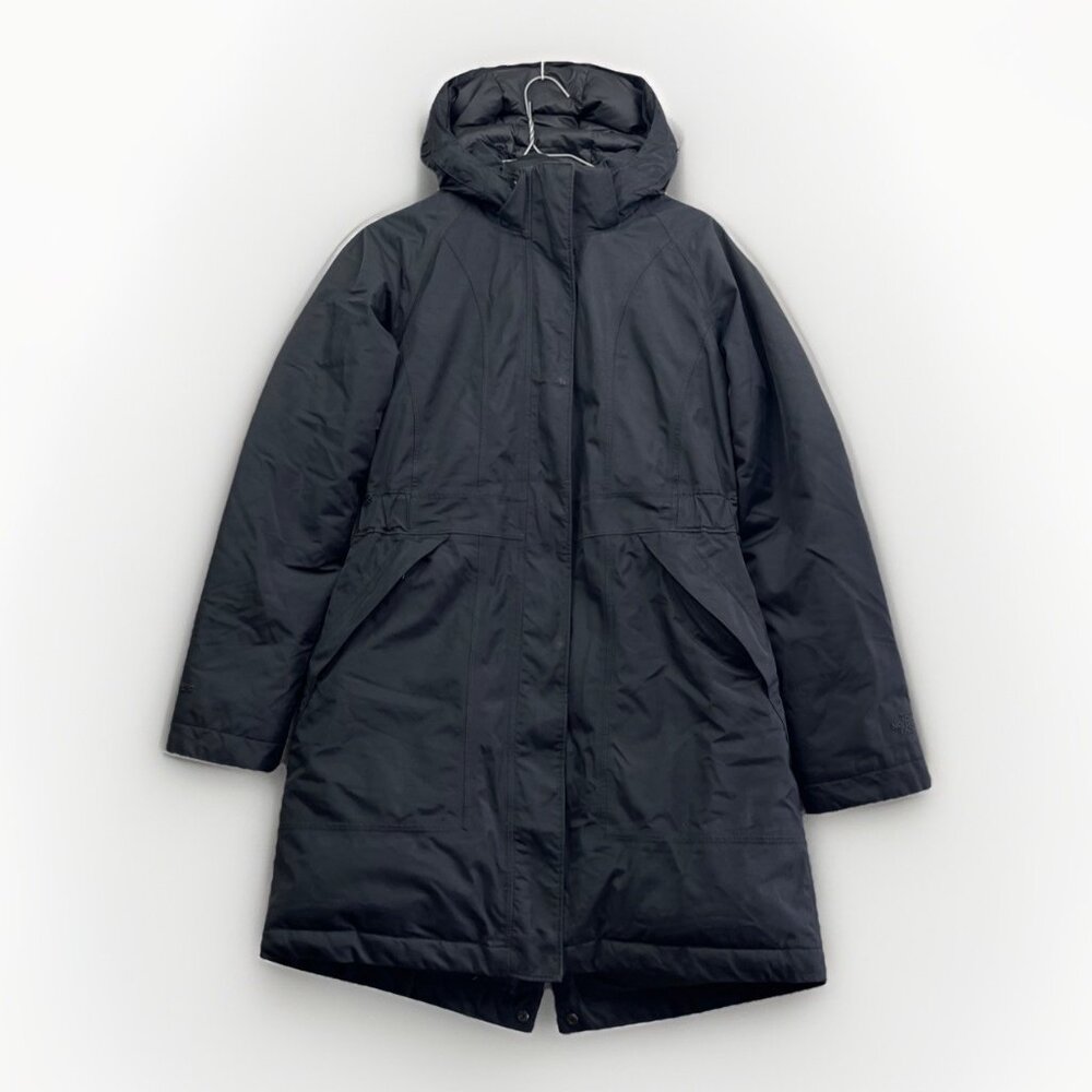 The North Face Arctic Down Parka Wom Sz S Black Long Hooded Coat Winter Jacket